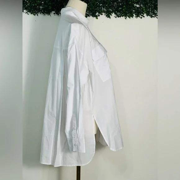 MADEWELL NWT The Signature Poplin Oversized Cotton Button-Up Shirt Size Small - Picture 2 of 10